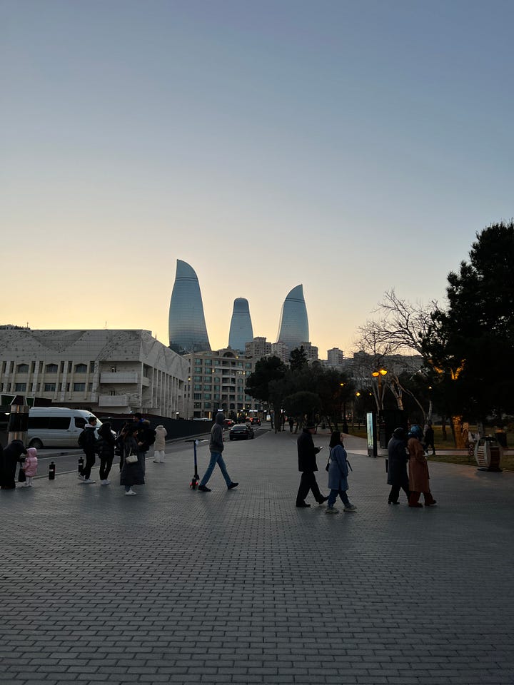Scenes from the streets of Baku. 