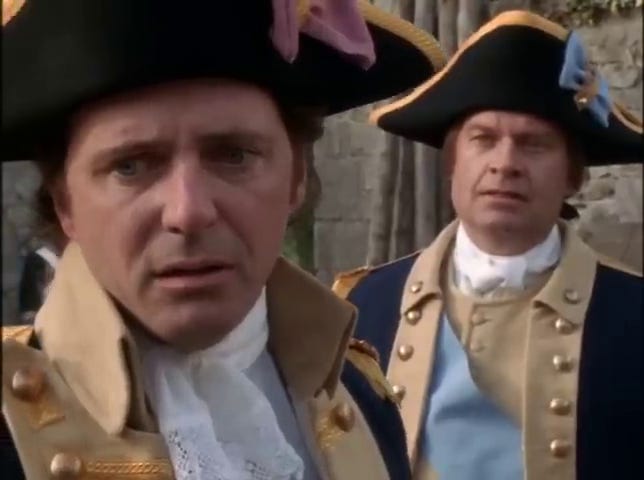 Benedict Arnold realizes Washington trusts him, but that he is already committed to betraying him; American artillery destroys a British rowboat that Arnold had been riding in.