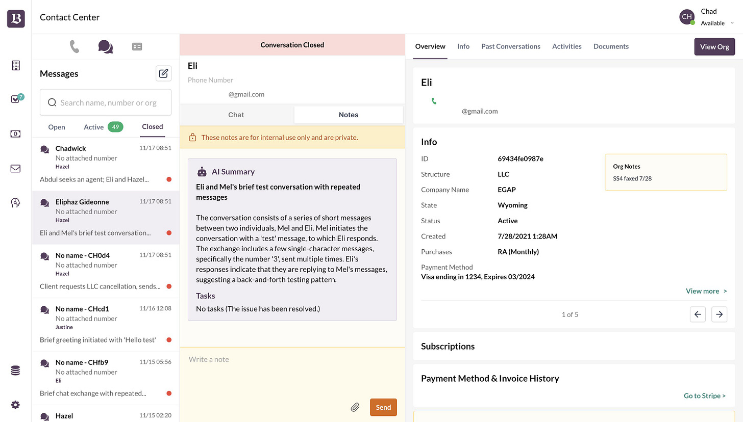 Contact Center app