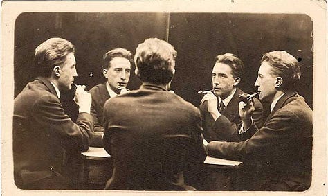 Tristan Tzara in 1920, Fontaine Duchamp, and a five way portrait of Marcel Duchamp taken June 21, 1917
