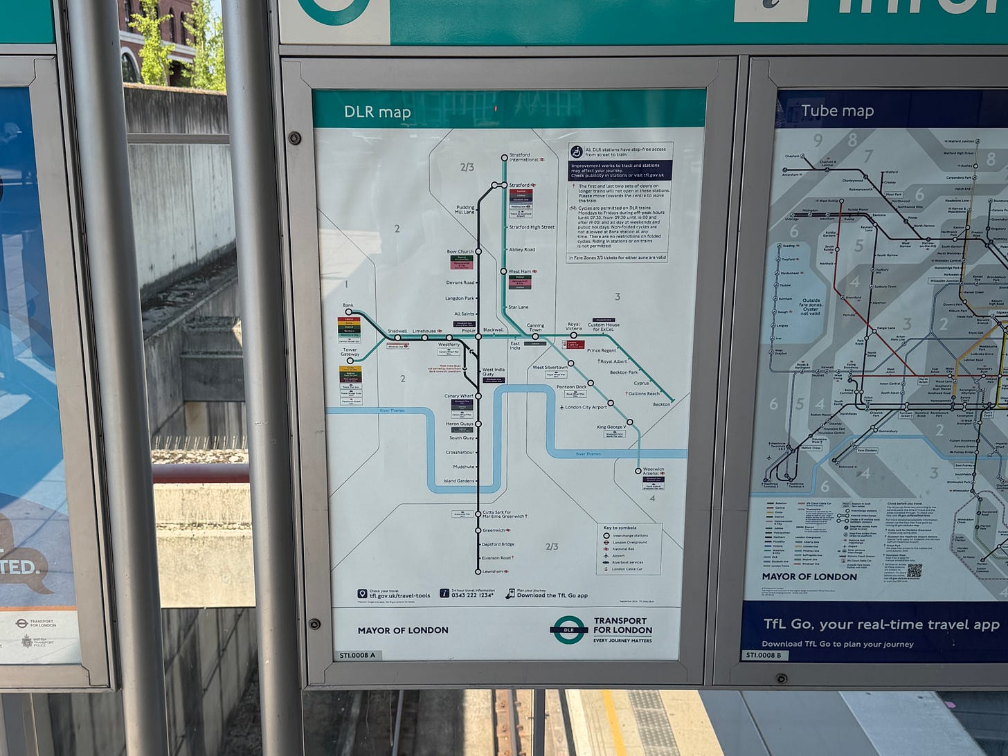 Photo of a DLR network map.