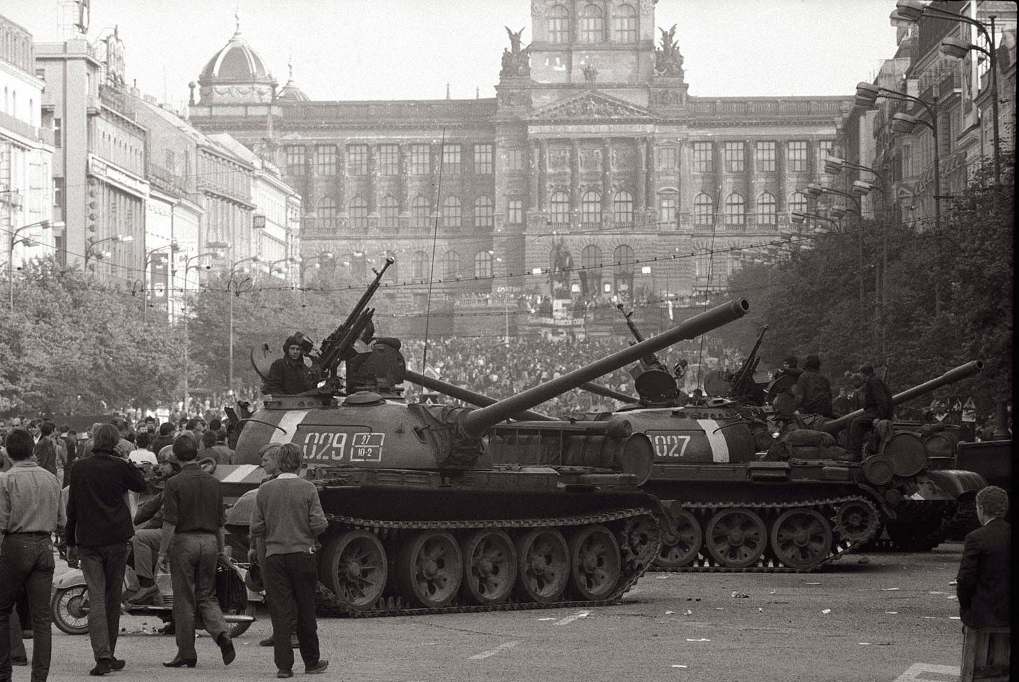 Czechoslovakia 1968 Soviet Tanks Interrupt Young Couple Wedding.