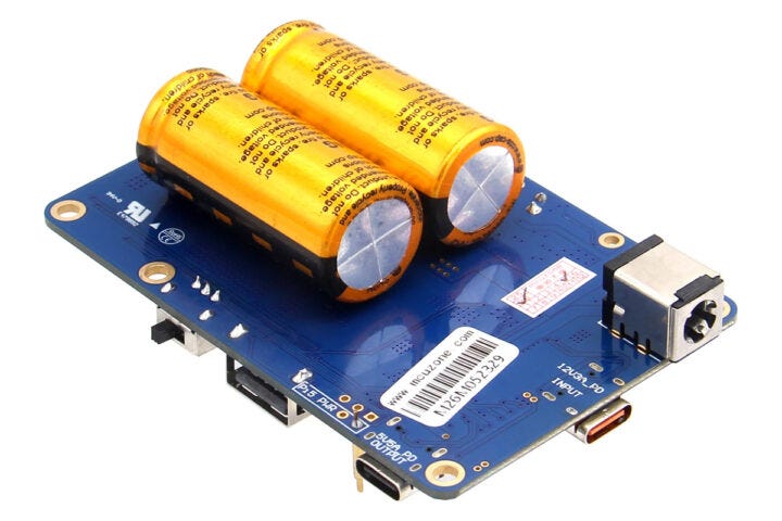 Geekworm’s Raspberry Pi 5 supercapacitor UPS HAT