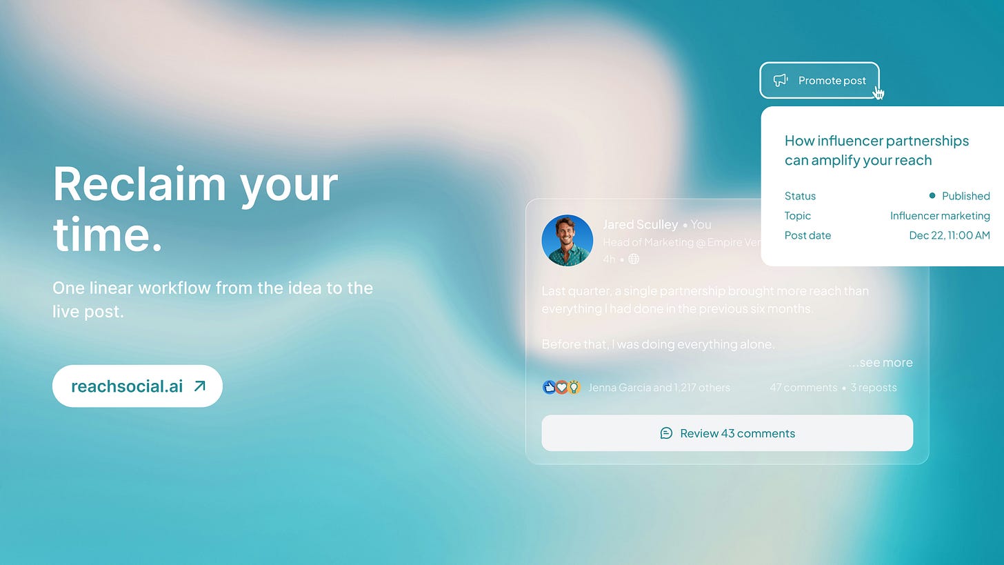 Reclaim your time with ReachSocial. Reclaim your time with ReachSocial.