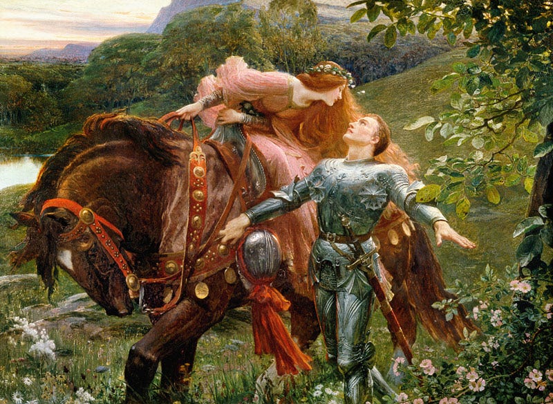 La Belle Dame Sans Merci - Sir Frank Dicksee as art print or hand painted  oil.