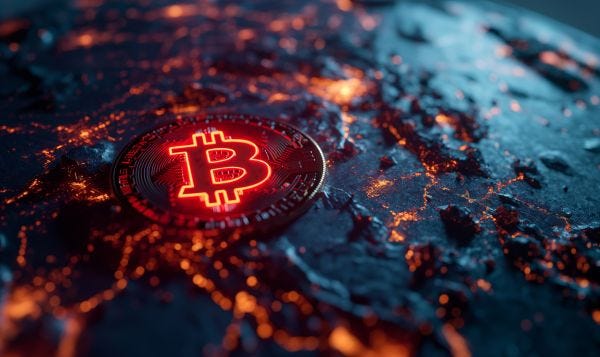 Glowing Bitcoin Logo Ready to Explode Free Image