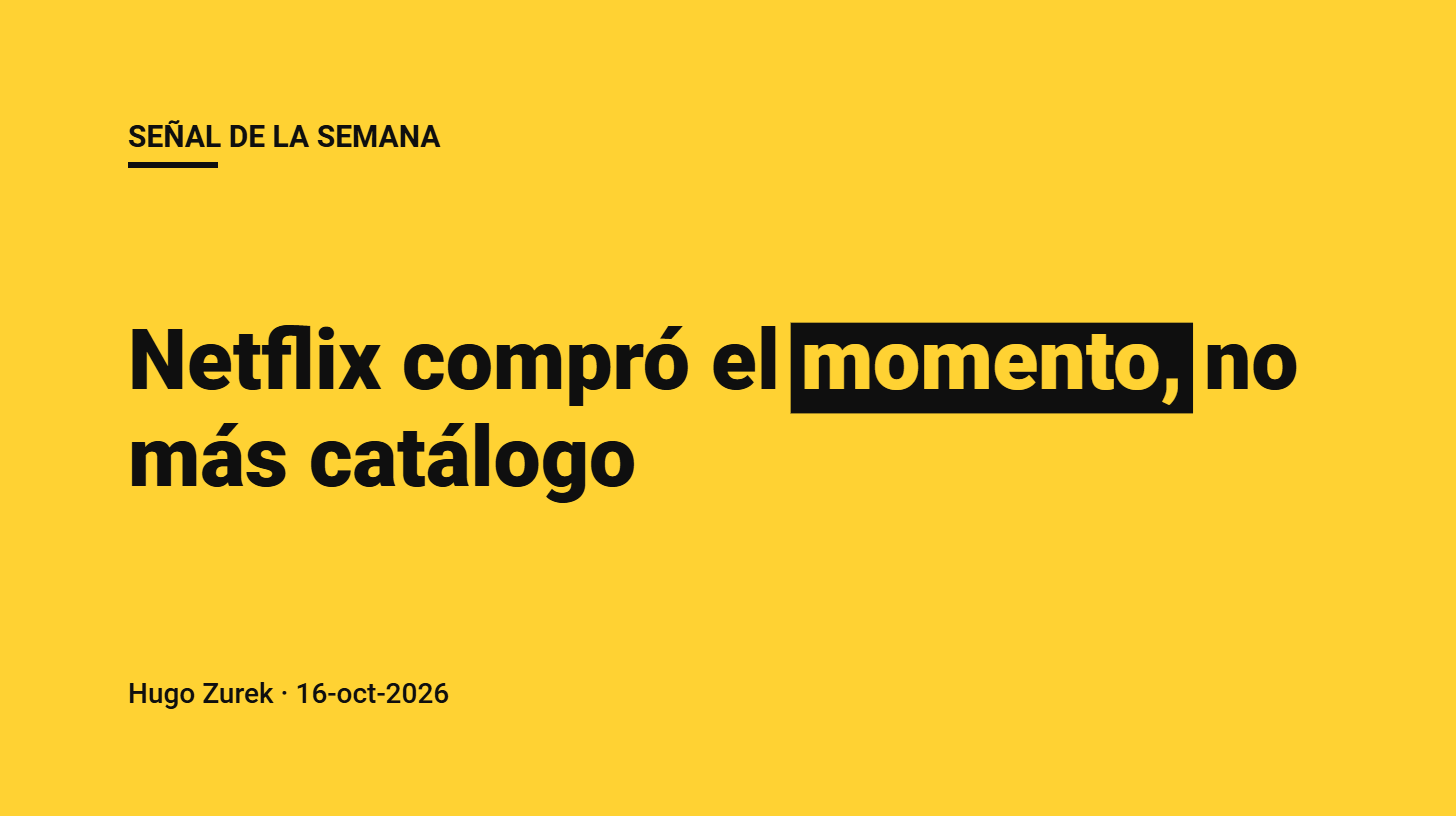 Netflix compró el momento, no más catálogo