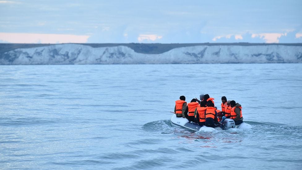 How many people cross the Channel in small boats and how many claim asylum  in the UK? - BBC News