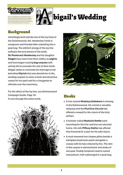 A set of pages from the revised Abigail's Wedding