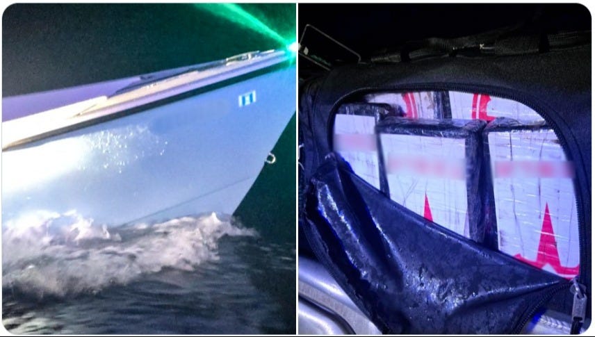 CBP Officers off Puerto Rico seized 770 pounds of cocaine from two smuggling boats on July 20, 2025, and July 21, 2025.