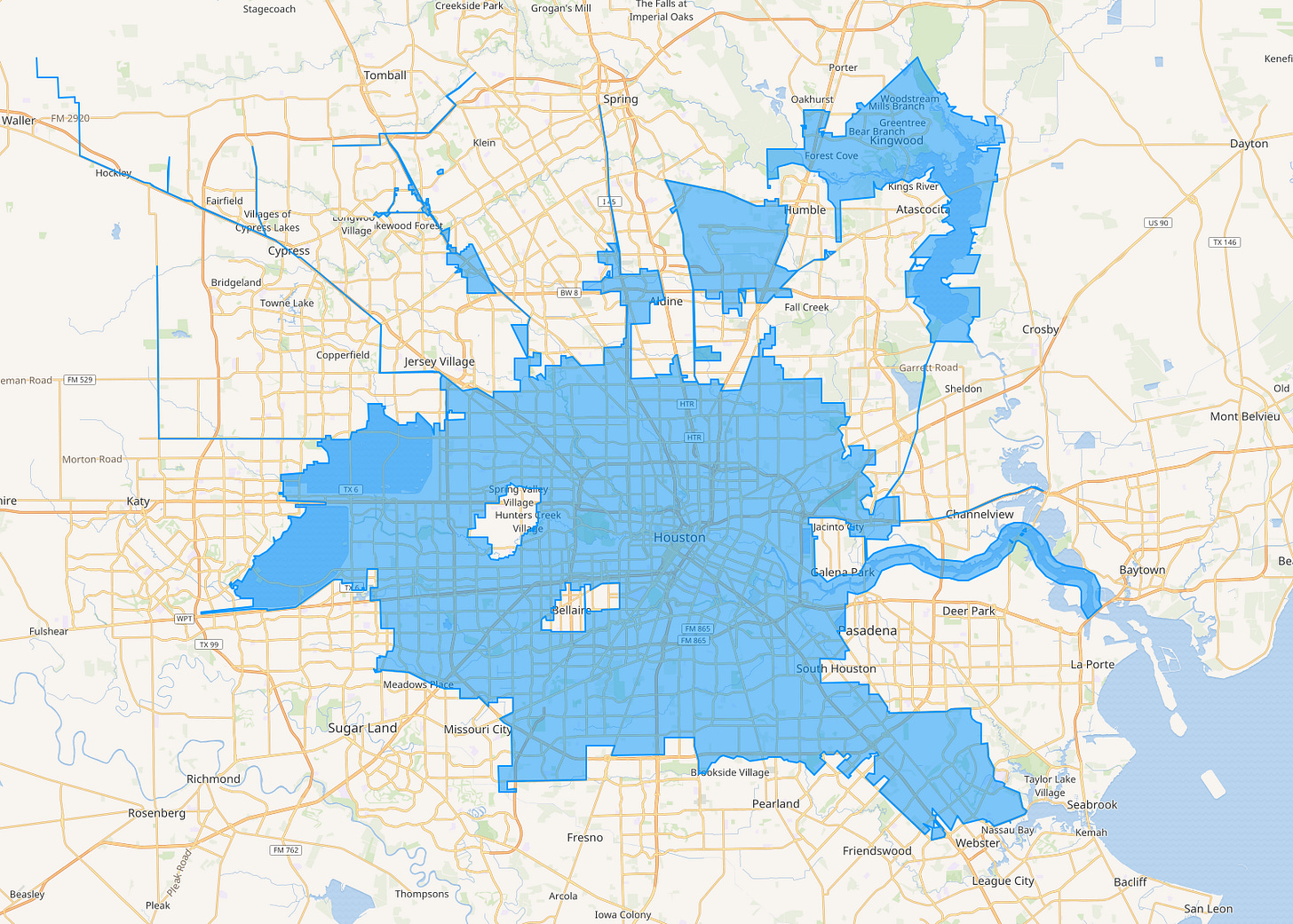 Houston Texas city limits