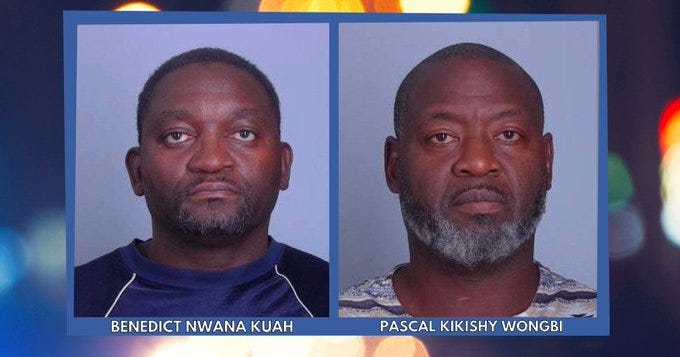 Mugshots of Benedict Nwana Kuah and Pascal Kikishy Wongbi