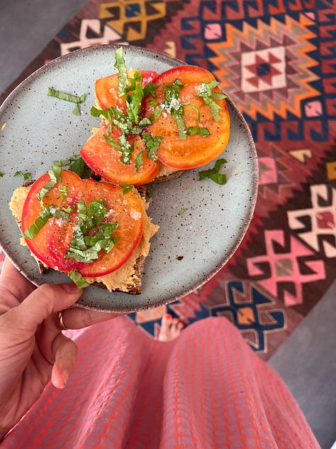 Tomato toast, Schultutes, stone fruit and first days of school