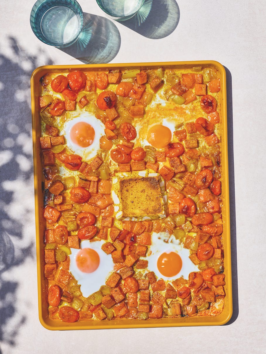 A Sunny Sheet-Pan Shakshuka - by Arielle Nir Mamiye