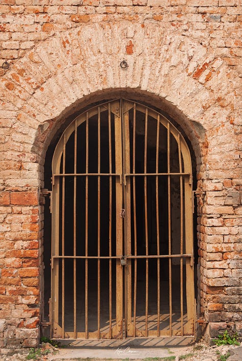At Chunar. You see the prison and the 'execution' area!