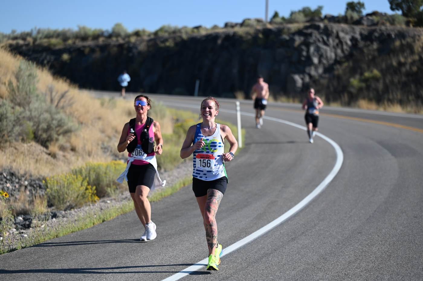 Kasey Kuker (bib 156) ran the Pocatello Marathon in Idaho to improve her chances for Boston. 
