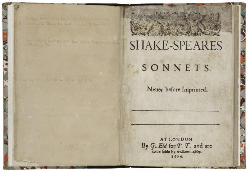 Sonnets, first edition variant | Shakespeare Documented