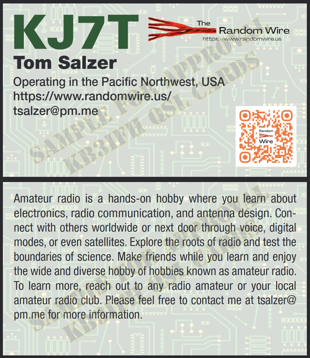 Front and back of new “eyeball” card Front and back of new “eyeball” card