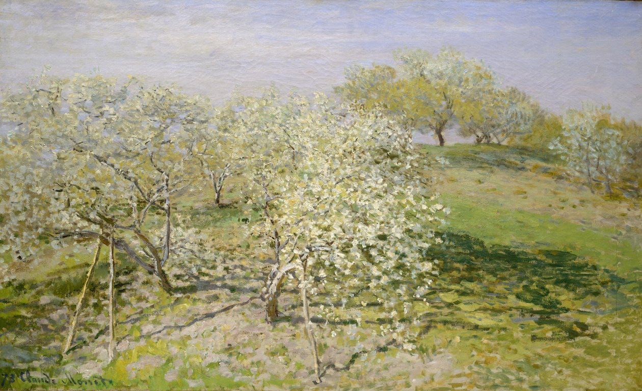 Spring (Fruit Trees in Bloom) by Claude Monet