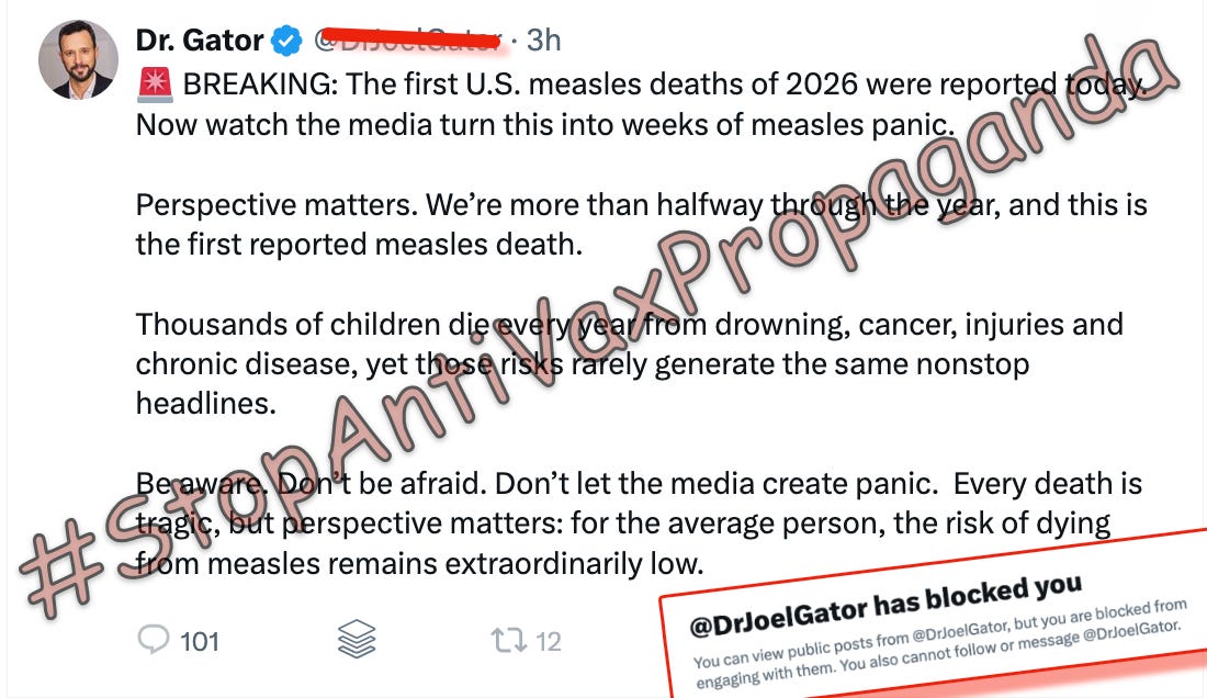 Know that anti-vaccine influencers create echo chambers by blocking anyone that disagrees with them.
