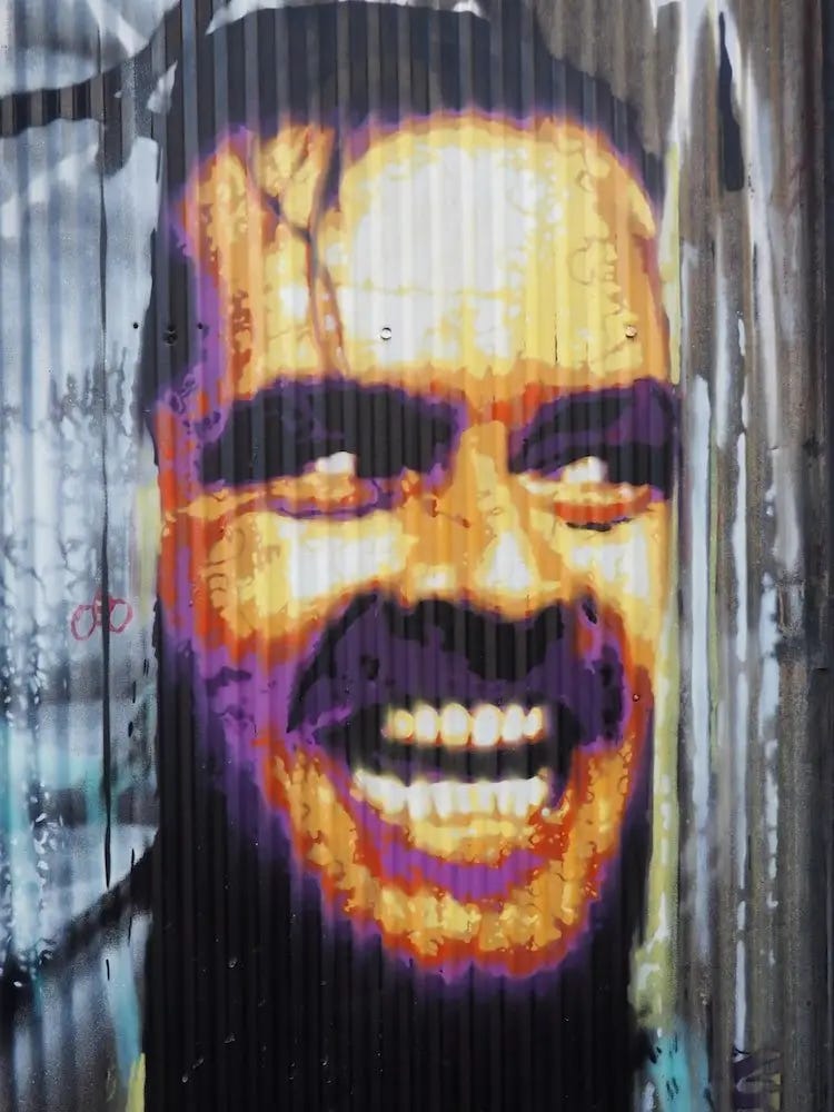 Street art - image of Jack Nicholson in The Shining movie