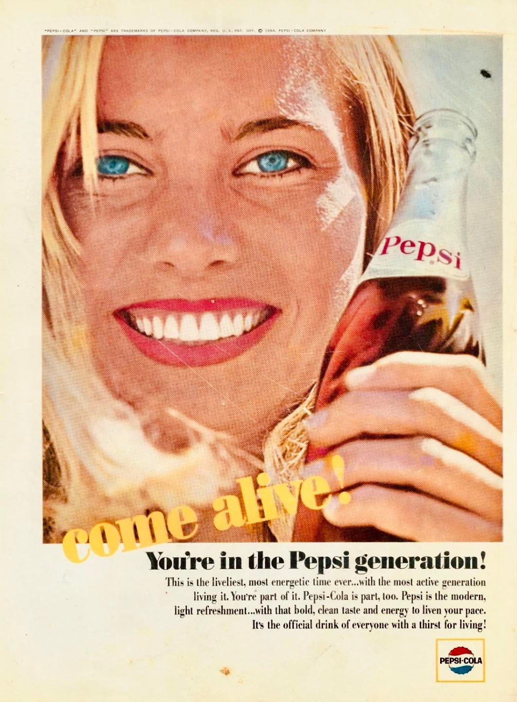 r/vintageads - “Come Alive! You’re in the Pepsi Generation!” (1965)