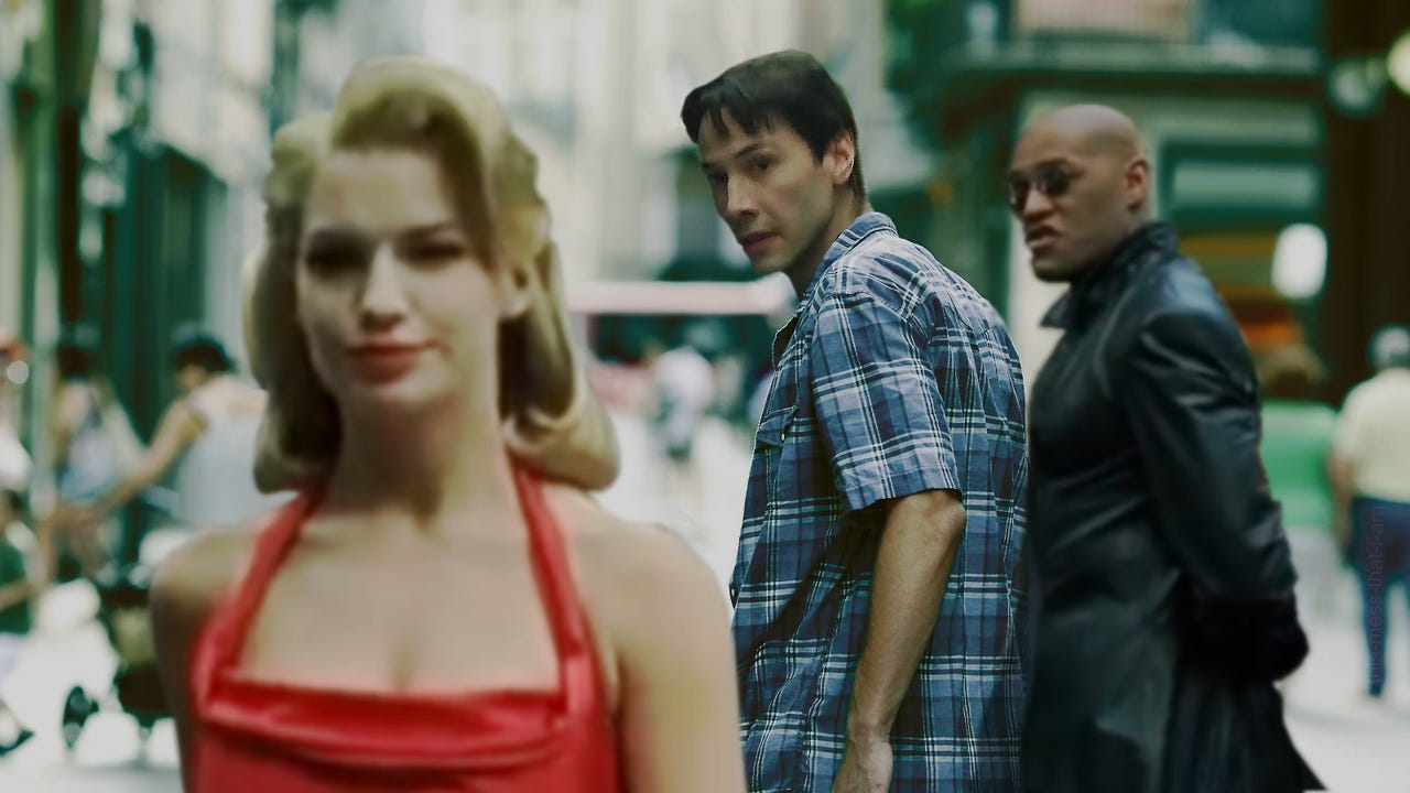 woman in the red dress | Distracted Boyfriend | Know Your Meme