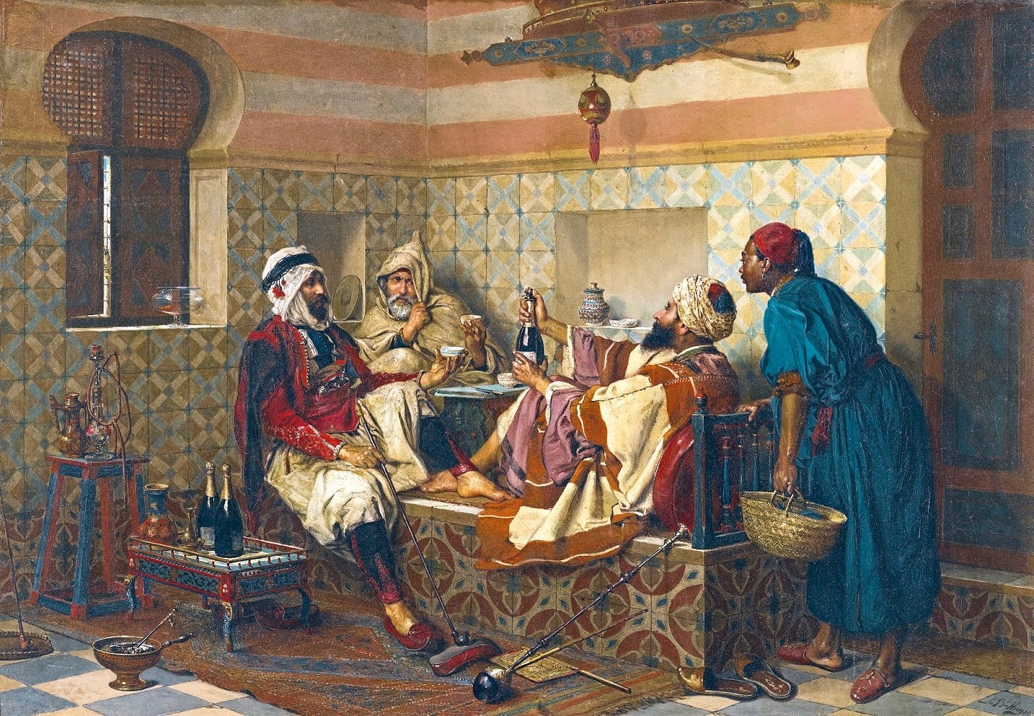 Jan Baptist Huymans, Une fête, 19e siècle, huile sur panneau parqueté 64 x 92 cm, collection privée