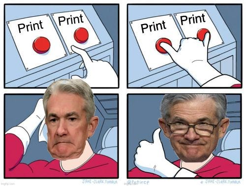 High Quality Jerome Powell & The Money Printer 2.0 Blank Meme Template