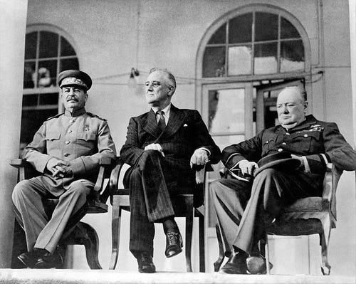 ROOSEVELT, CHURCHILL & STALIN 11x14 GLOSSY PHOTO PRINT - Picture 1 of 1