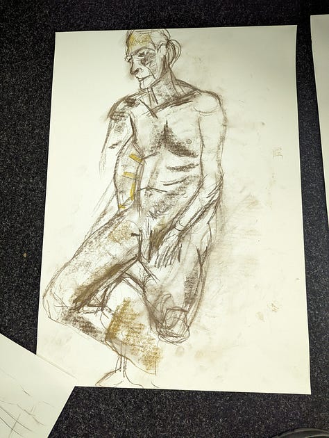 life drawings of a male nude in cardiff