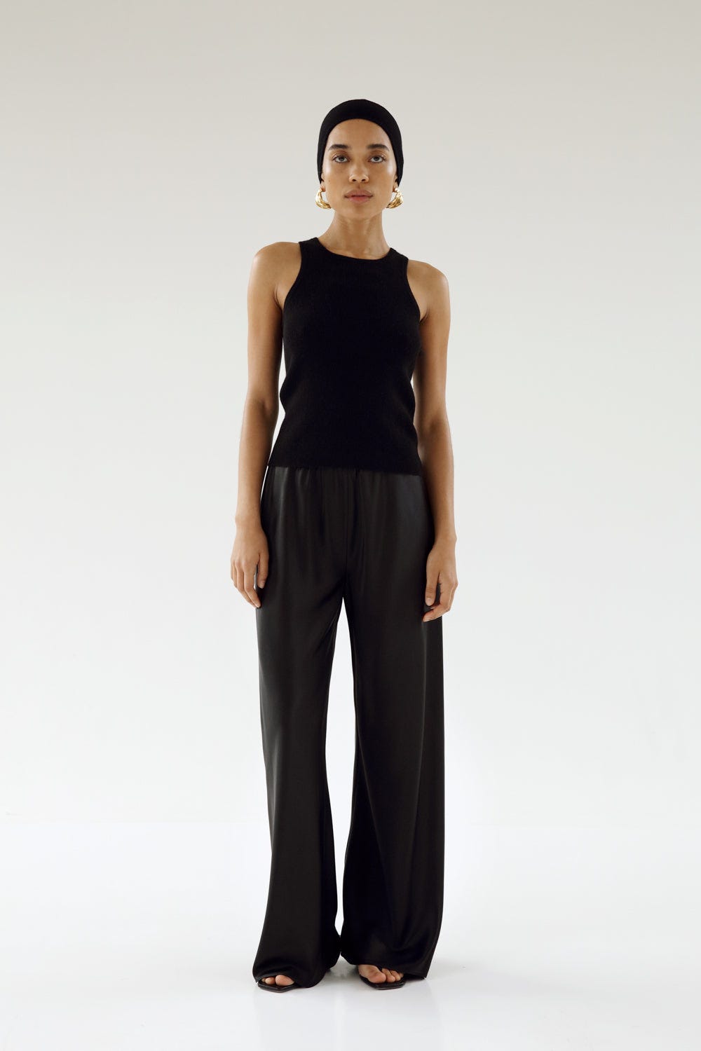 Bias Satin Pants, black Bias Satin Pants, black