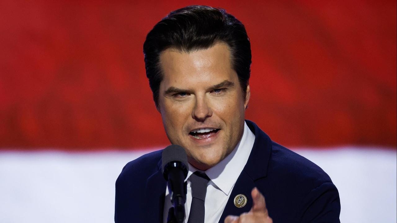 Trump to nominate Rep. Matt Gaetz as attorney general