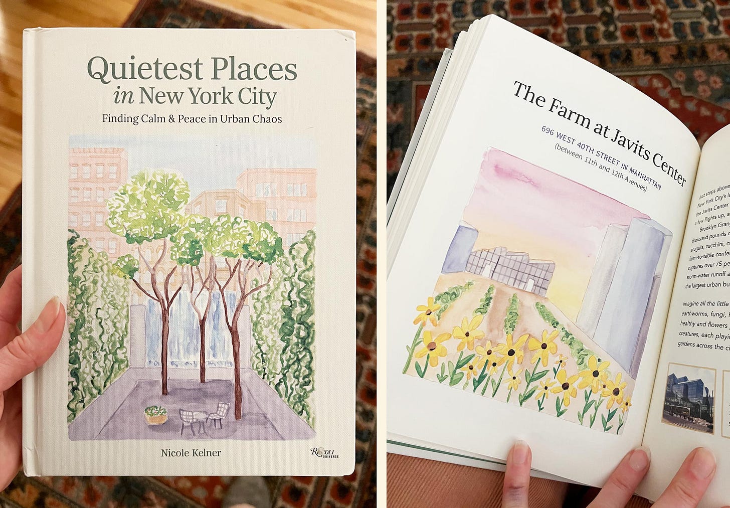 Book cover of the “Quietest Places in New York City: Finding Calm and Peace in Urban Chaos,” a novel by Nicole Kelner.