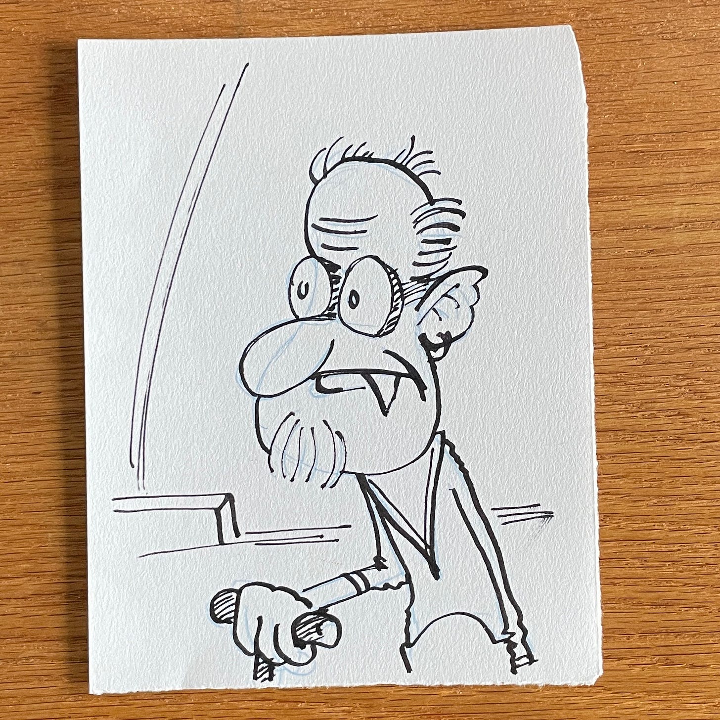 A doodle of an old science fiction guy
