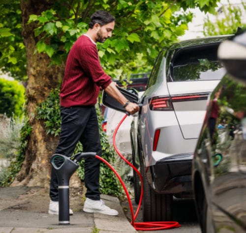 The Trojan Energy charger is installed within the pavement