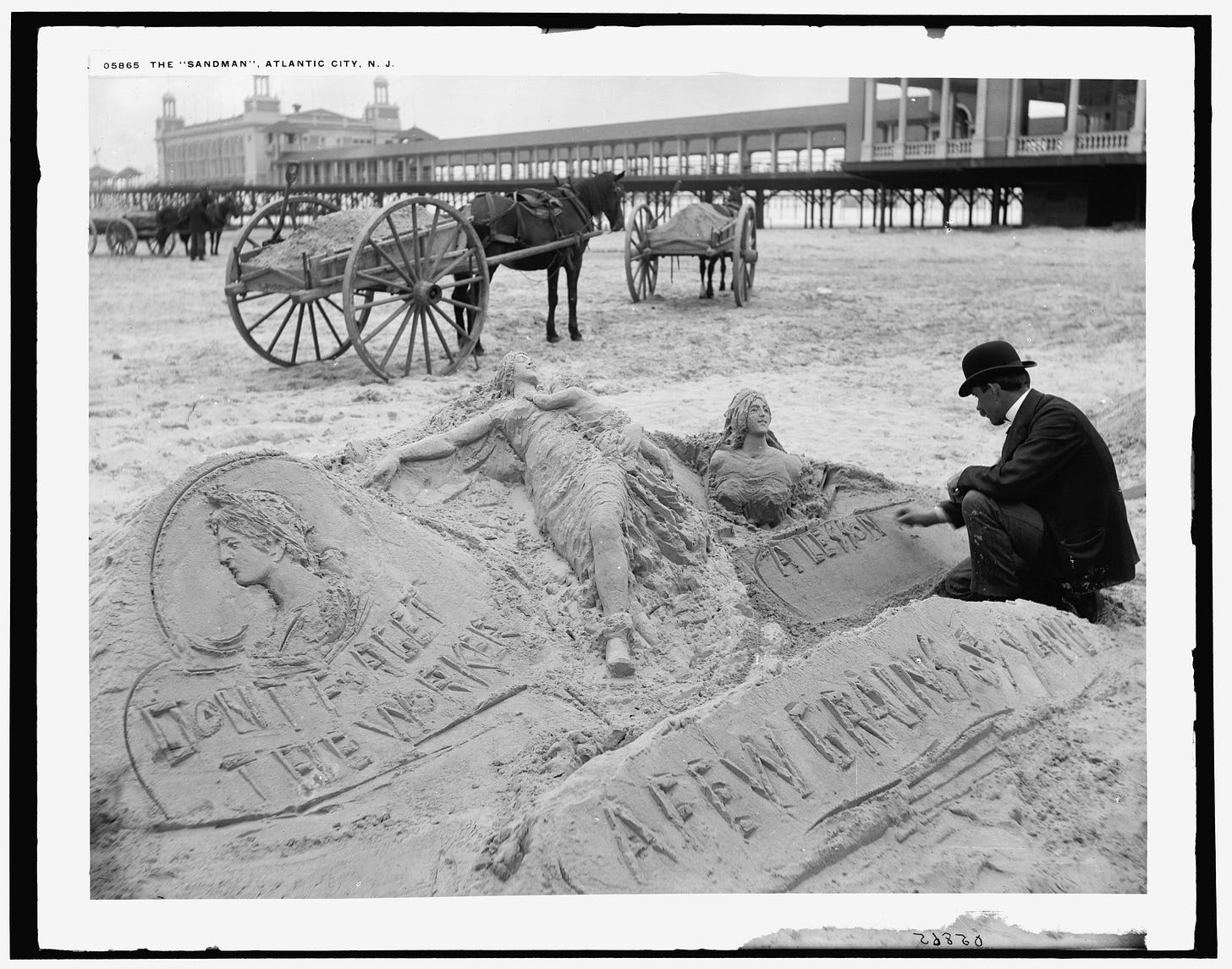 sand sculpture — Library of Congress / no known restrictions (via The Public Domain Review)