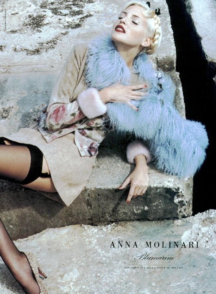 ブルマリン　ANNA MOLINARI Blumarine Anna Molinari Runway Silk Long Maxi Gown Pink