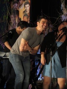 Matt sings backup, with Creation's Stephanie Dizon