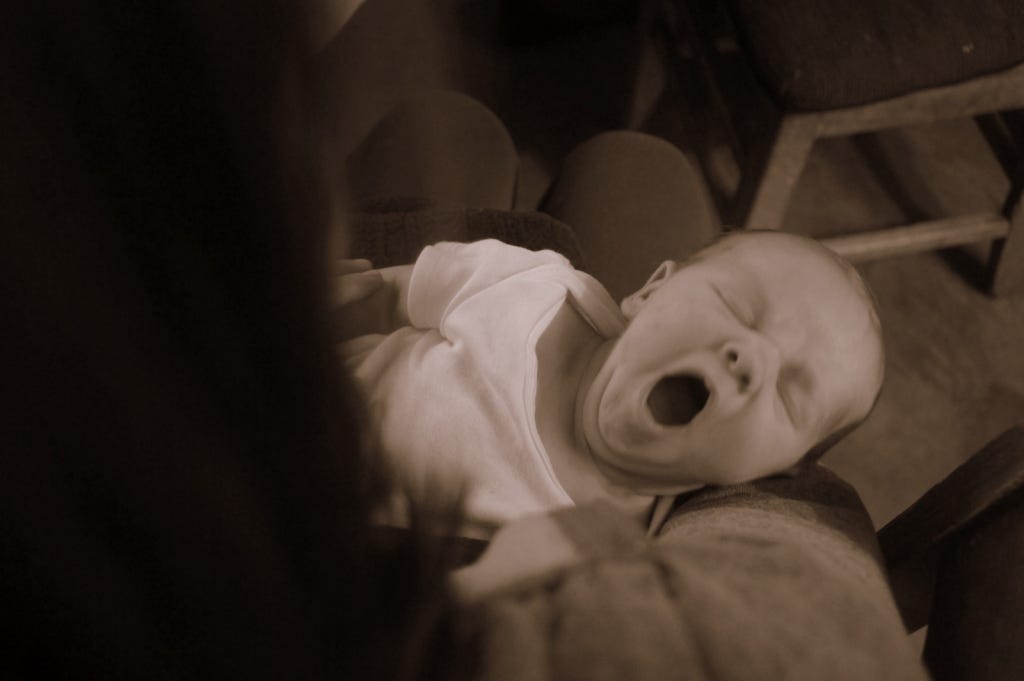 Baby Sam knows how to yawn! Baby Sam knows how to yawn!