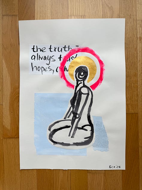 mixed media human figure paintings