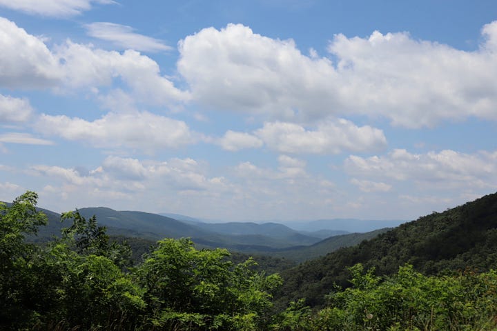 four views from mountains looking out