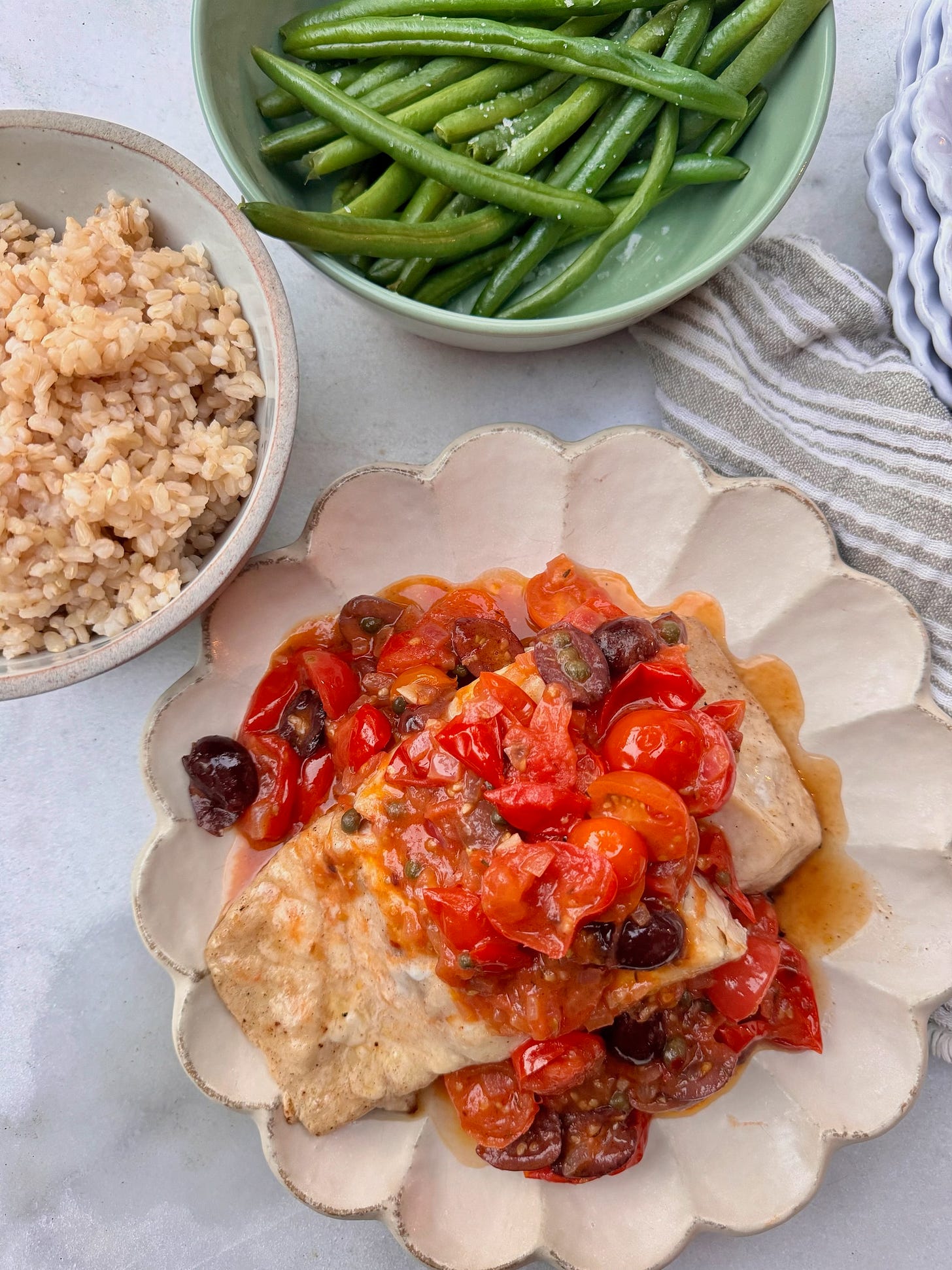 Halibut Puttanesca by Mia Rigden