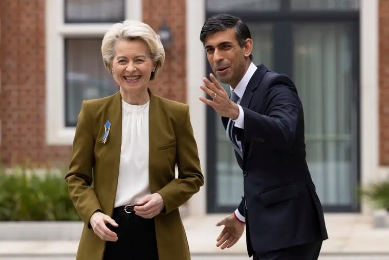 UK says Sunak, von der Leyen seal deal to fix EU trade spat