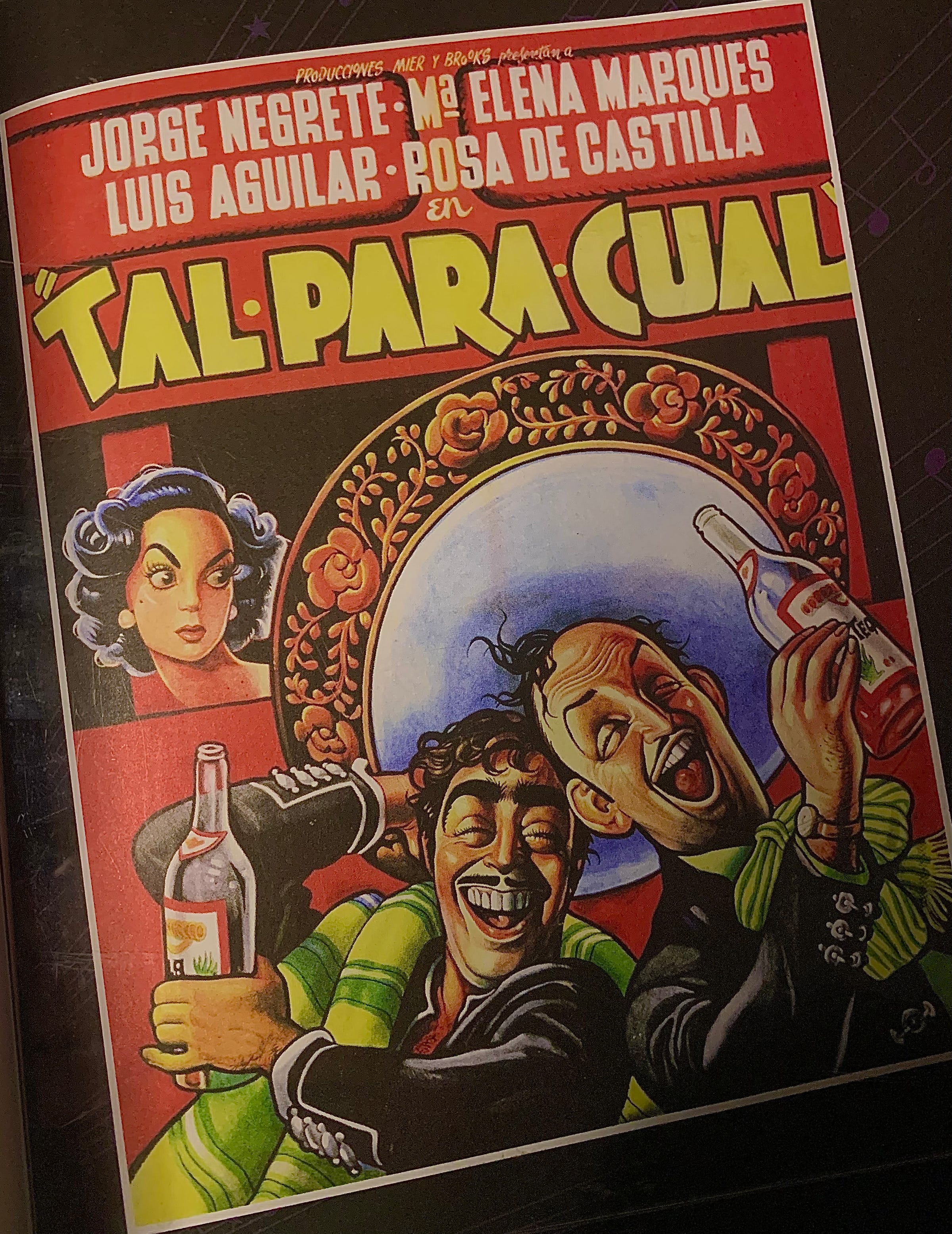 Movie poster for Tal Para Cual with cartoon images of three actors