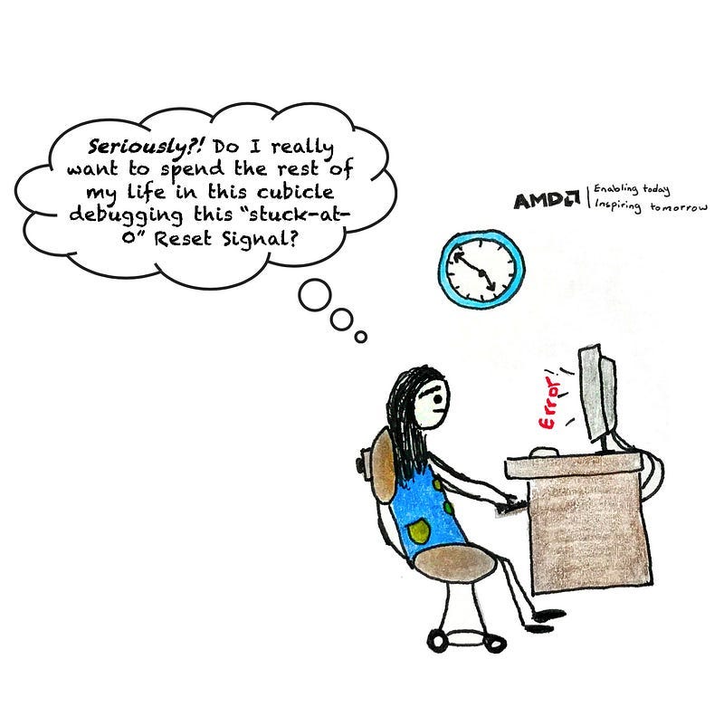 Roya working at her cubicle, not happy about her day-to-day job and thinking she shouldn’t spend her entire life doing this.