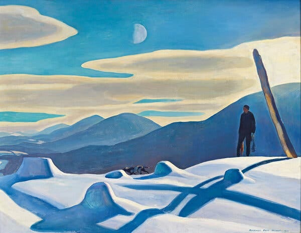 Rockwell Kent’s “The Trapper” (1921) in the collection of the Whitney Museum of American Art in New York.