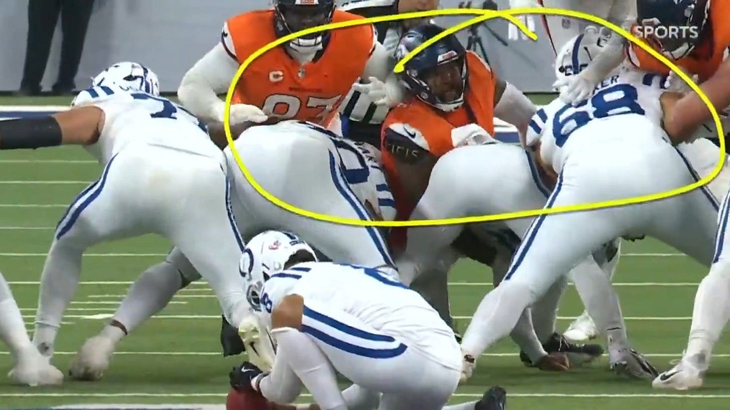 Colts beat Broncos thanks to controversial 'leverage' penalty