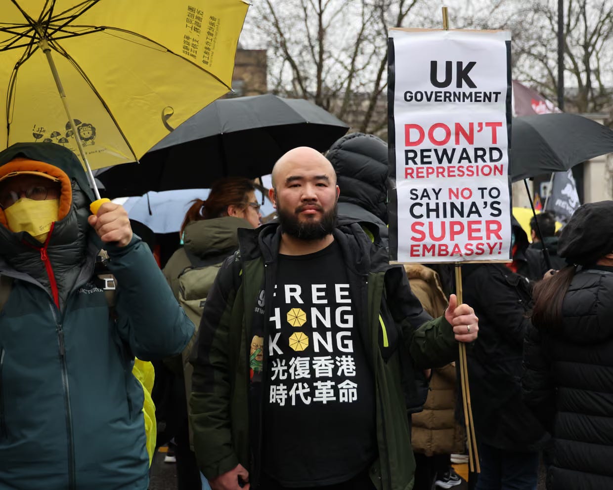 Protests have been held outside the proposed site of the embassy. Photo: Andy Hall/The Observer
