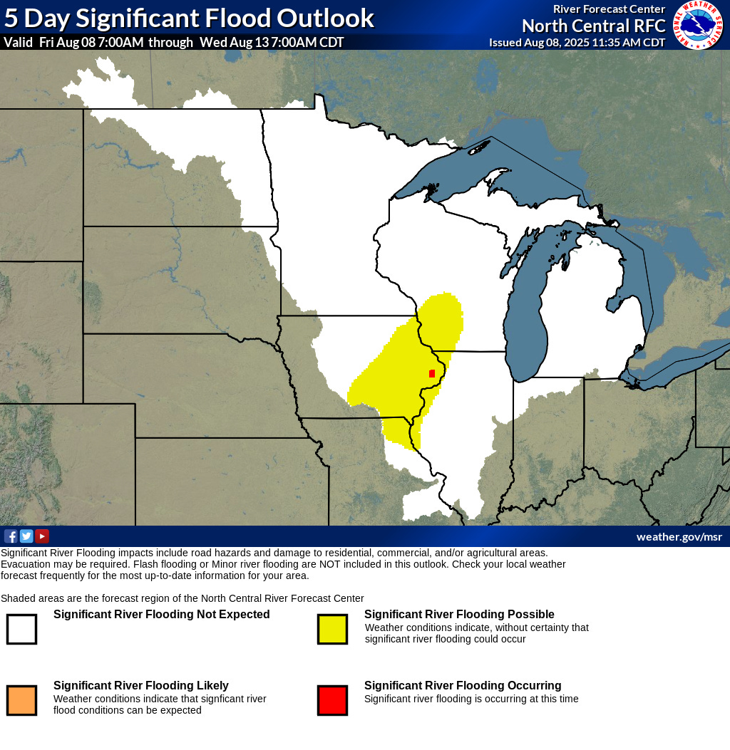 NCRFC Significant Flood Potential image